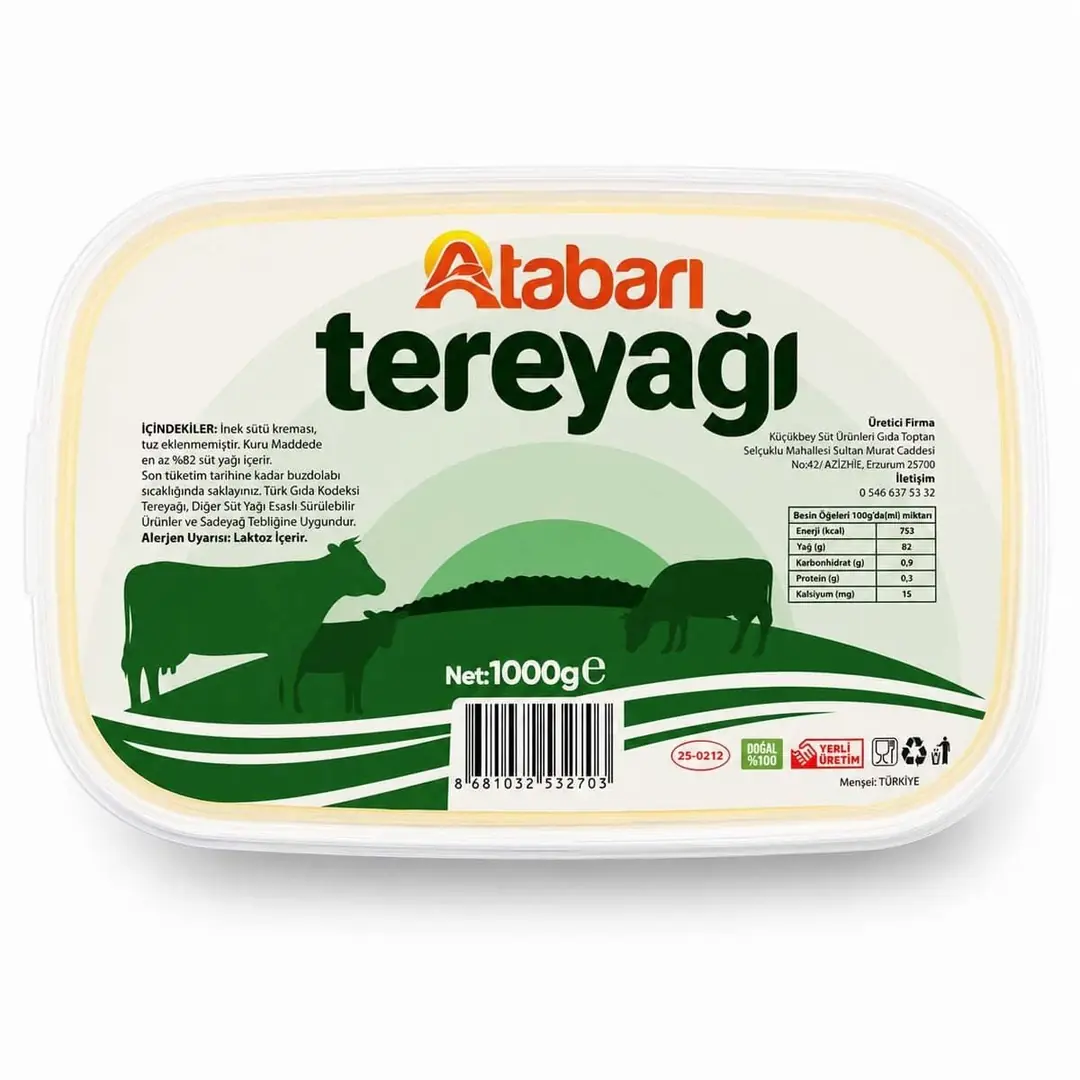 Atabarı Atabarı Hakiki Tereyağı | Katkısız, Gerçek Tereyağı (1 Kg)