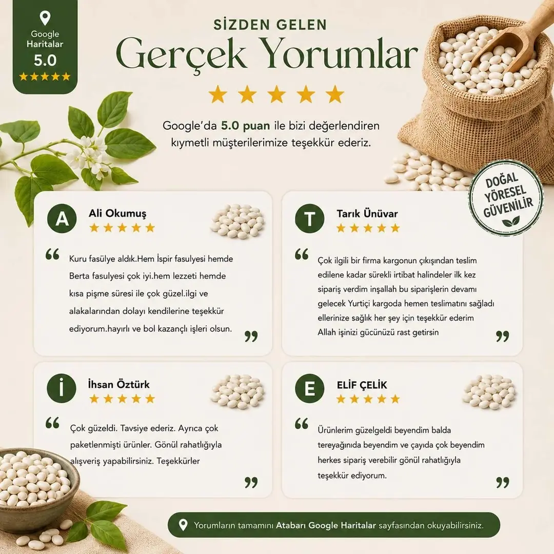Şeker Fasulye | Katkısız, Kolay Pişen Doğal Lezzet (1 Kg)