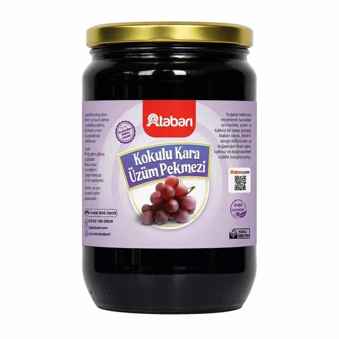 Atabarı Kokulu Siyah Üzüm Pekmezi | Doğal Enerji Kaynağı (850 Gr)