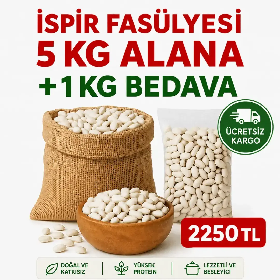 Atabarı İspir Fasulyesi 5 Kg Avantaj Paketi | 1 Kg Hediye
