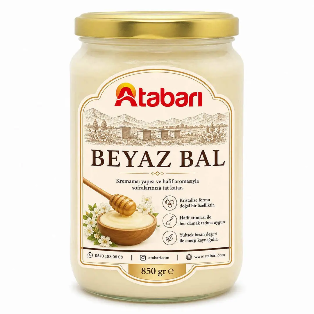Atabarı Beyaz Bal | Nadir Görülen Yumuşak Aromalı Bal (850 Gr)