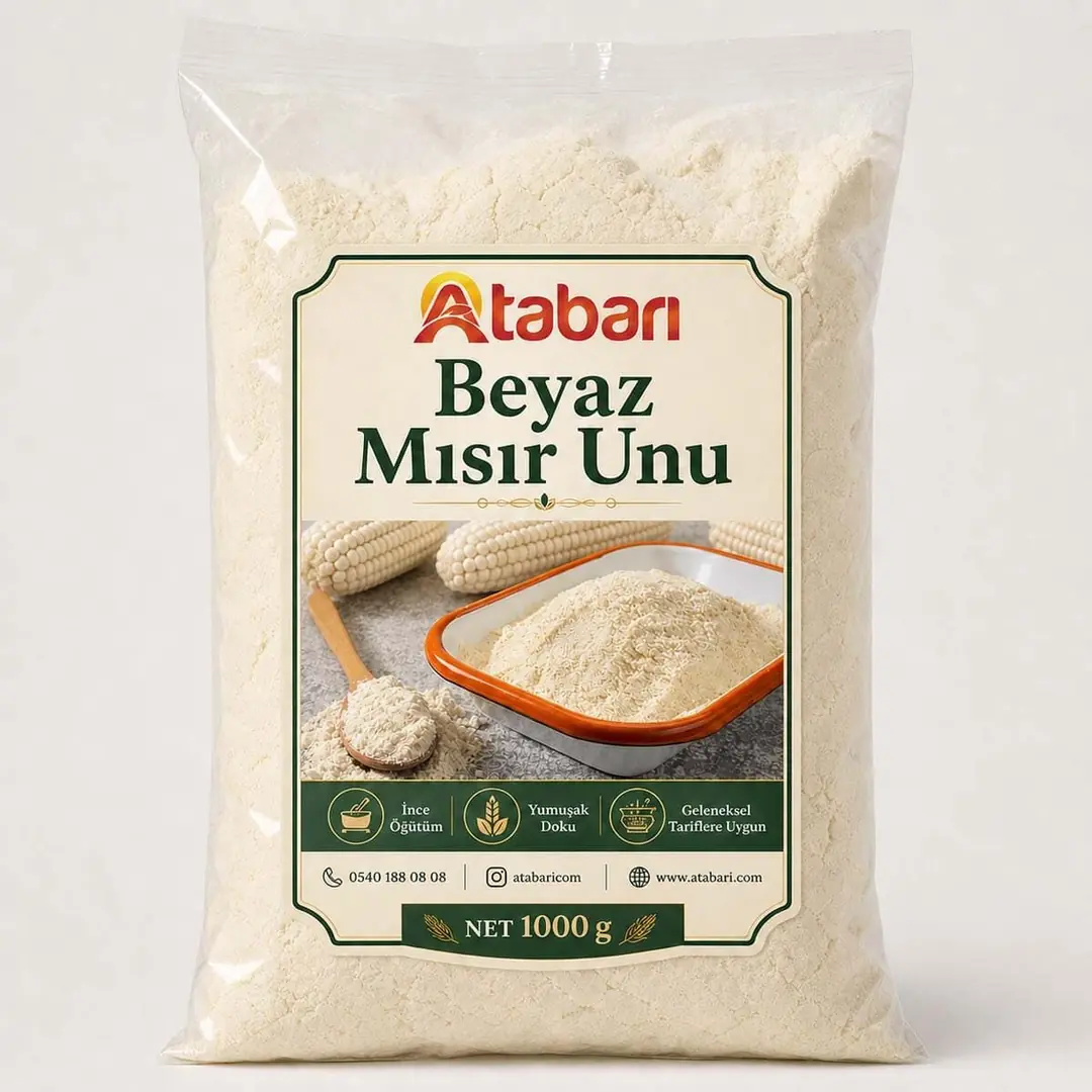 Atabarı Artvin Beyaz Mısır Unu | Doğal Taş Değirmen Lezzeti (1 Kg)