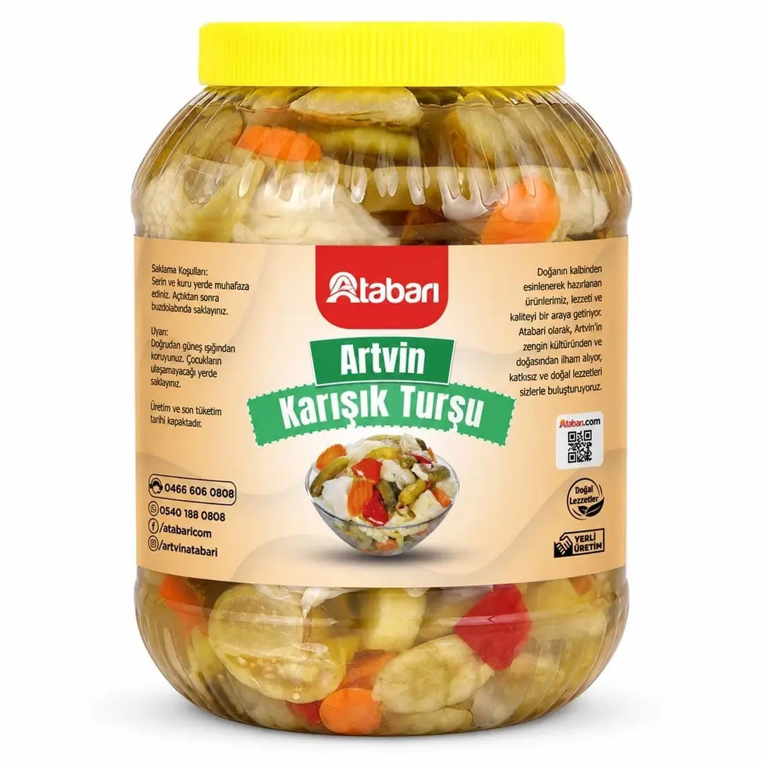 Atabarı Karışık Turşu | Katkısız, Ev Yapımı ve Kıtır Kıtır (3 Kg)