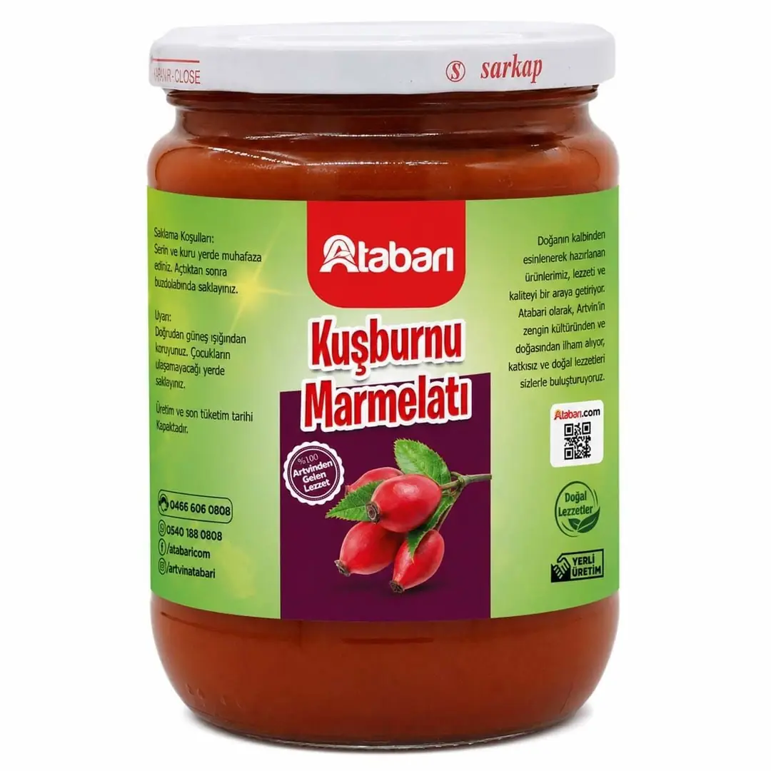 Atabarı Kuşburnu Marmelatı – Katkısız, Ev Yapımı Tatlılık (850 Gr)