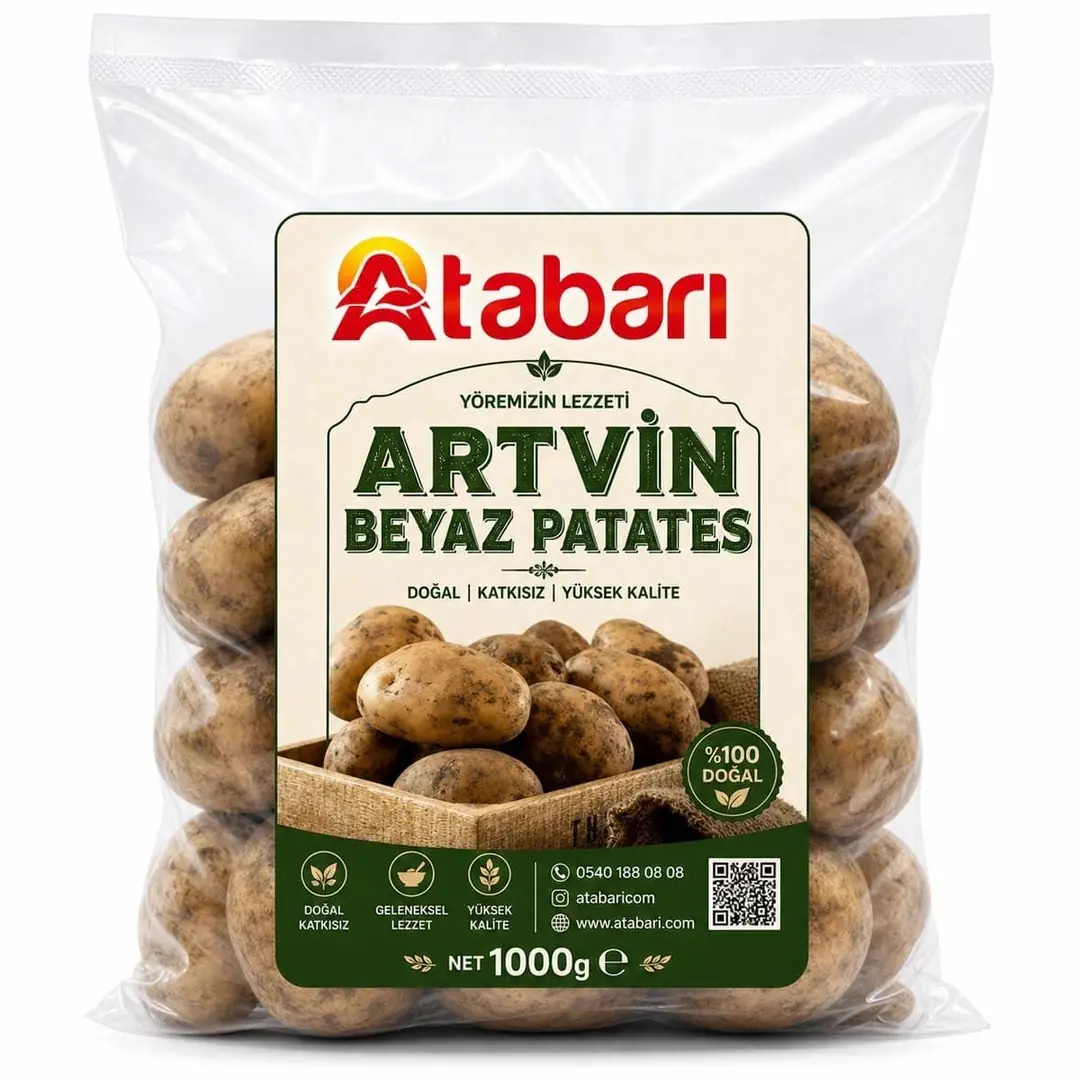 Atabarı Artvin Beyaz Patates | Katkısız, Doğal ve Lezzetli (1 Kg)