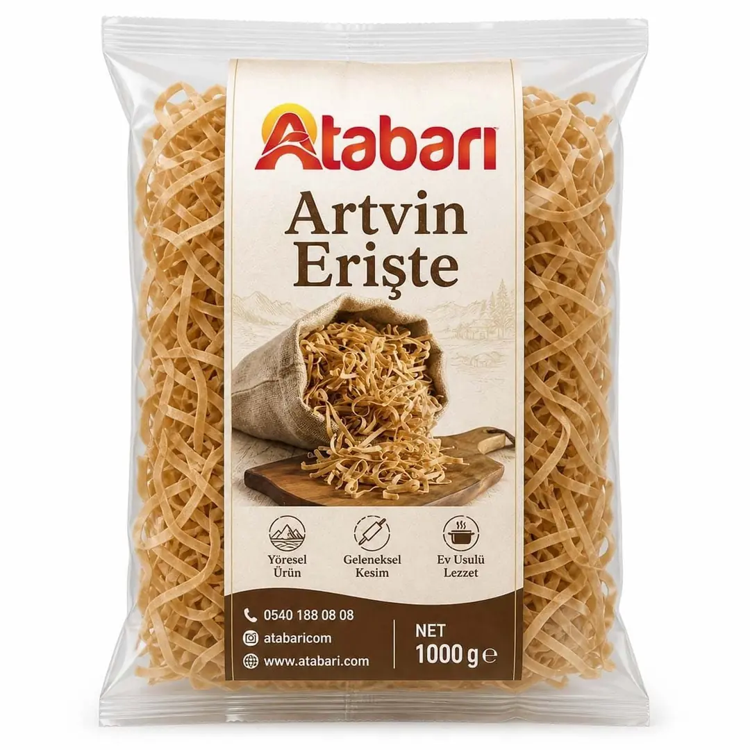 Atabarı Artvin Erişte | Doğal, Katkısız ve Tam Lezzet (1 Kg)