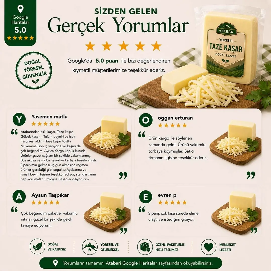 Taze Kars Kaşar Peyniri | 6 Ay Olgun, Tam Yağlı Lezzet (1 Kg)