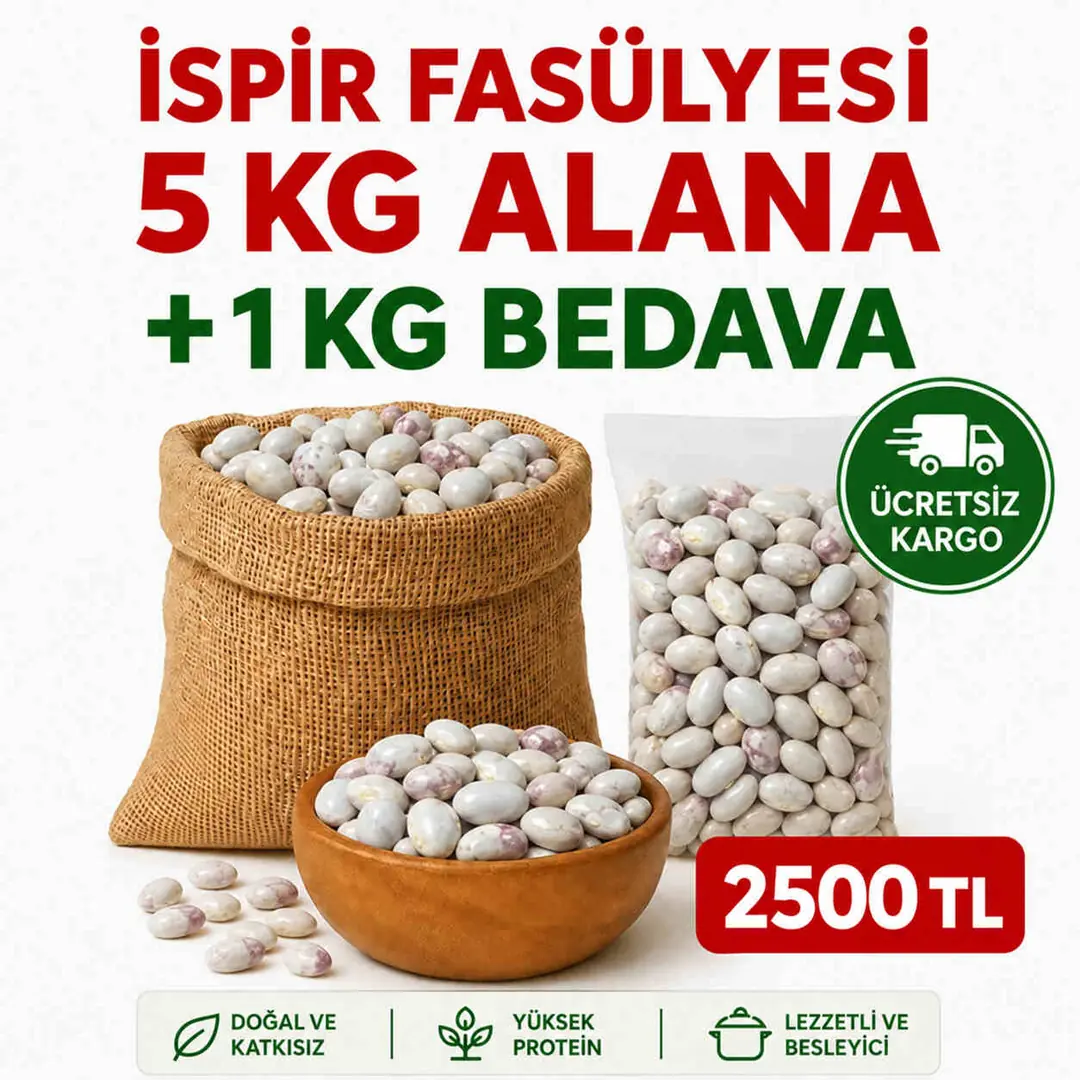 Atabarı İspir Fasulyesi 5 Kg Avantaj Paketi | 1 Kg Hediye