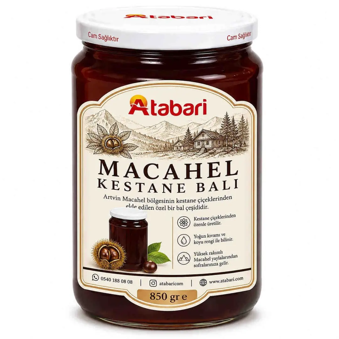 Atabarı Macahel Kestane Balı | Yoğun Aromalı Nadide Lezzet (850 Gr)
